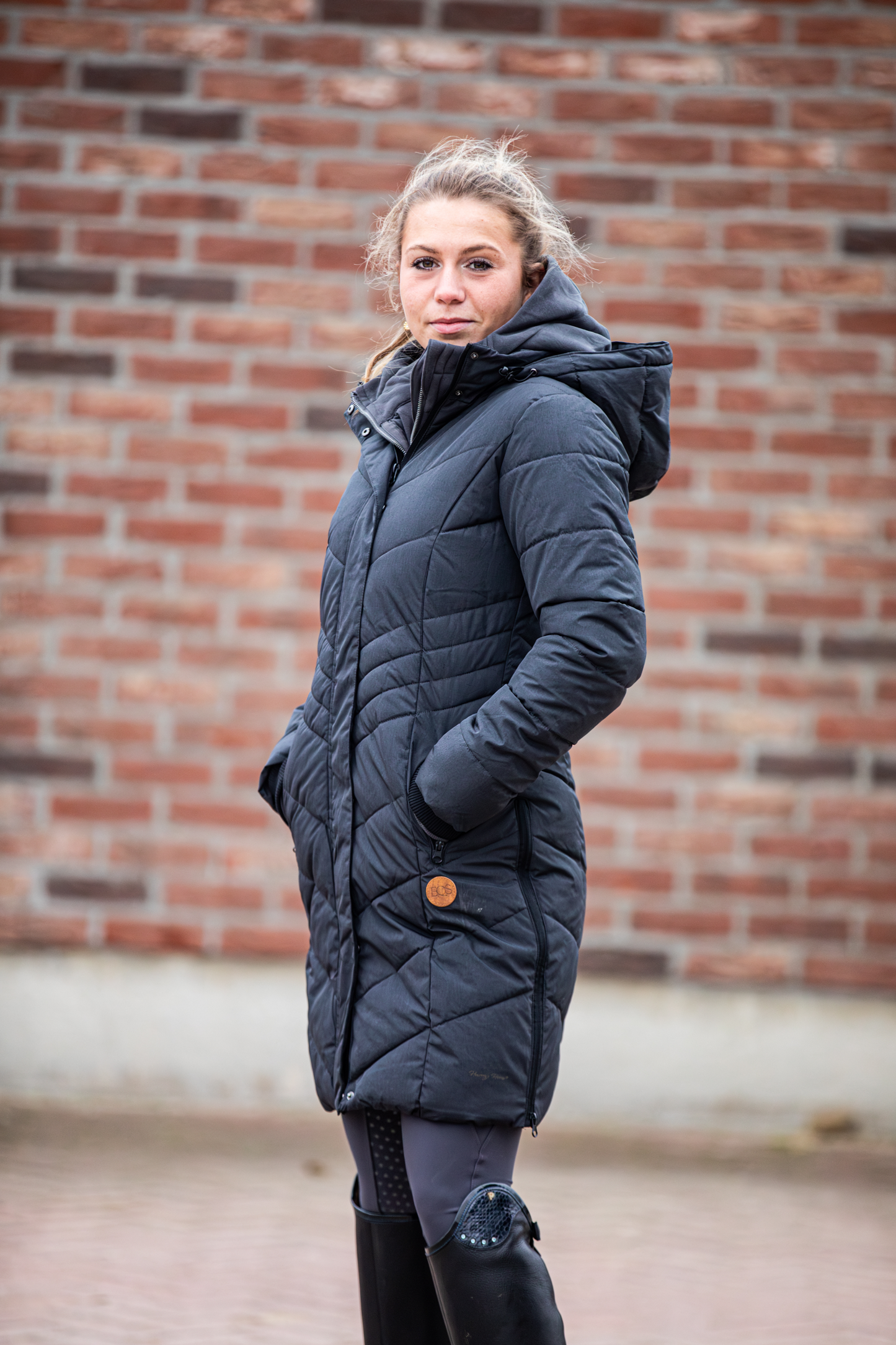 Lange winterjas voor paardrijden