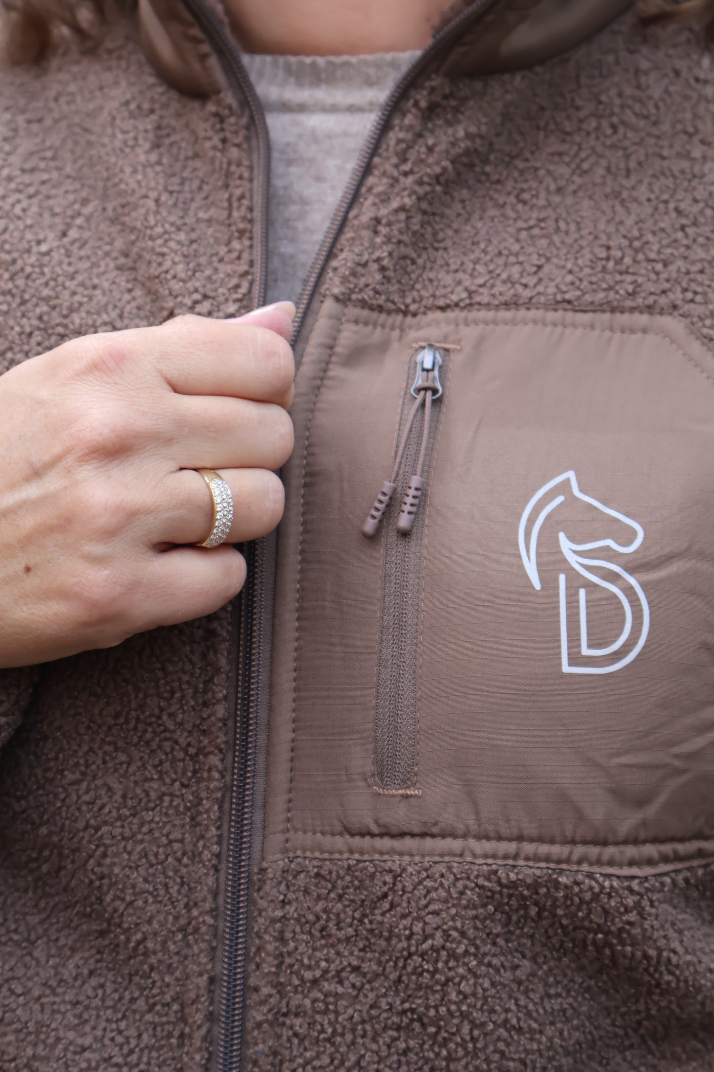 teddy jas paardrijkleding bruin