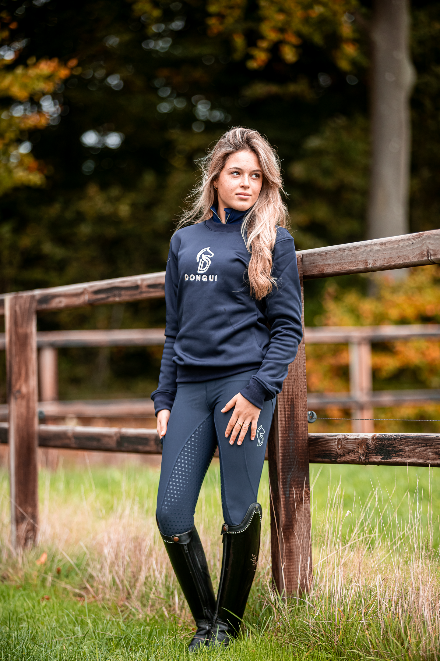 warme donkerblauwe fleece trui donqui 