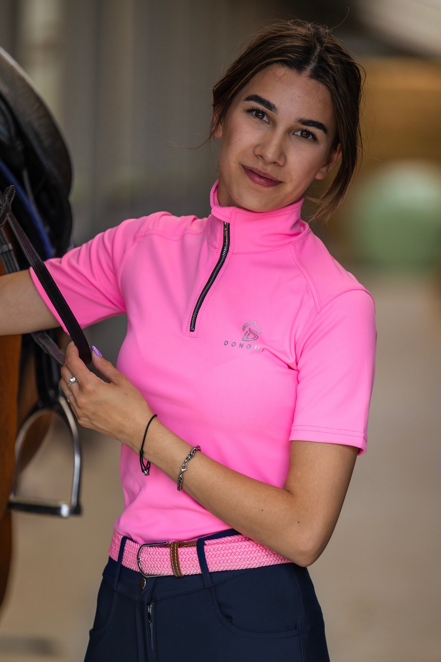 Roze baselayer paardrijkleding sportkleding